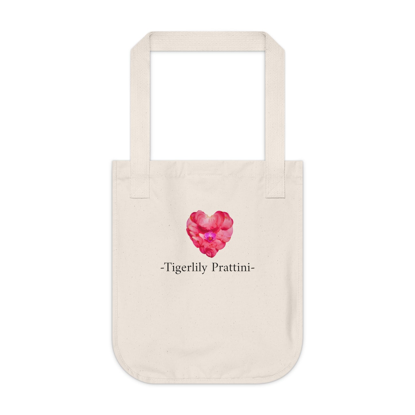 Organic Canvas Tote Bag (Camellia Heart)