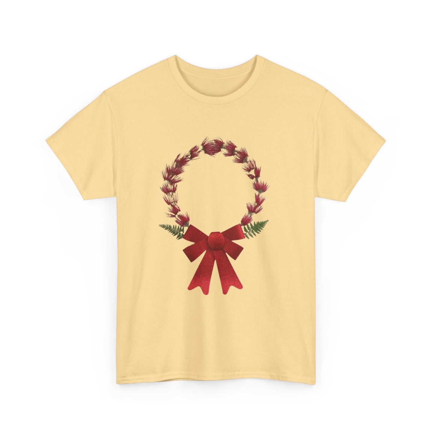 Heavy Cotton T-Shirt (Christmas Wreath)