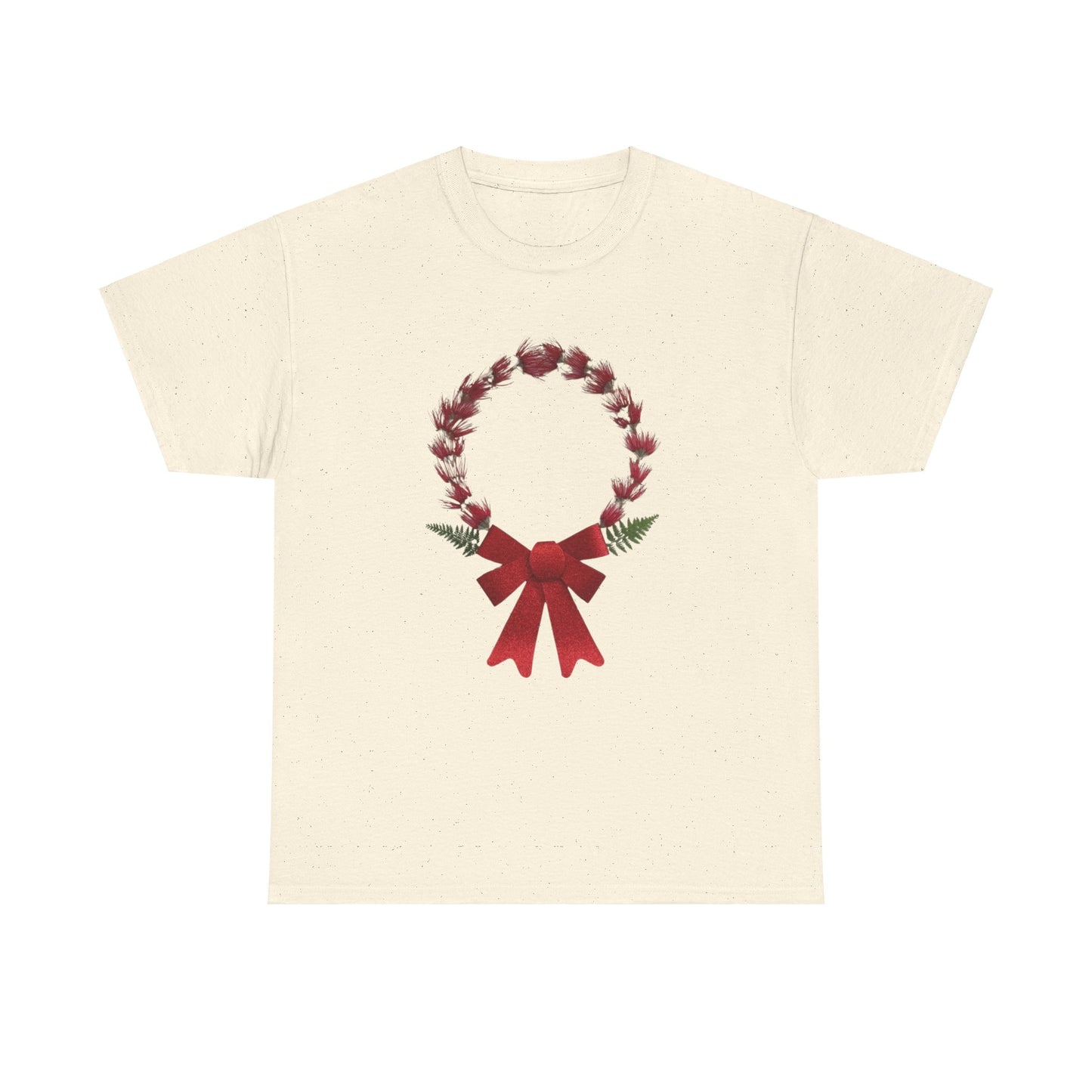 Heavy Cotton T-Shirt (Christmas Wreath)
