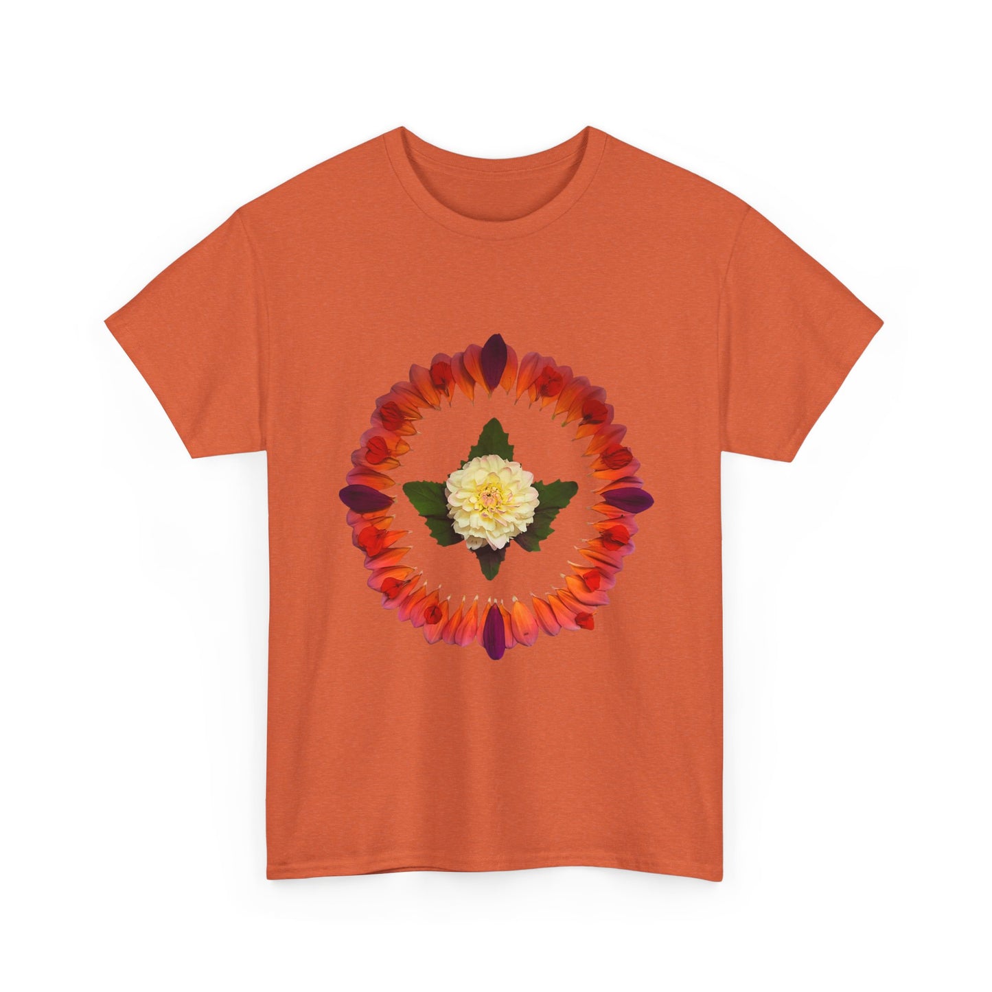 Heavy Cotton T-Shirt (Summer Dahlias)