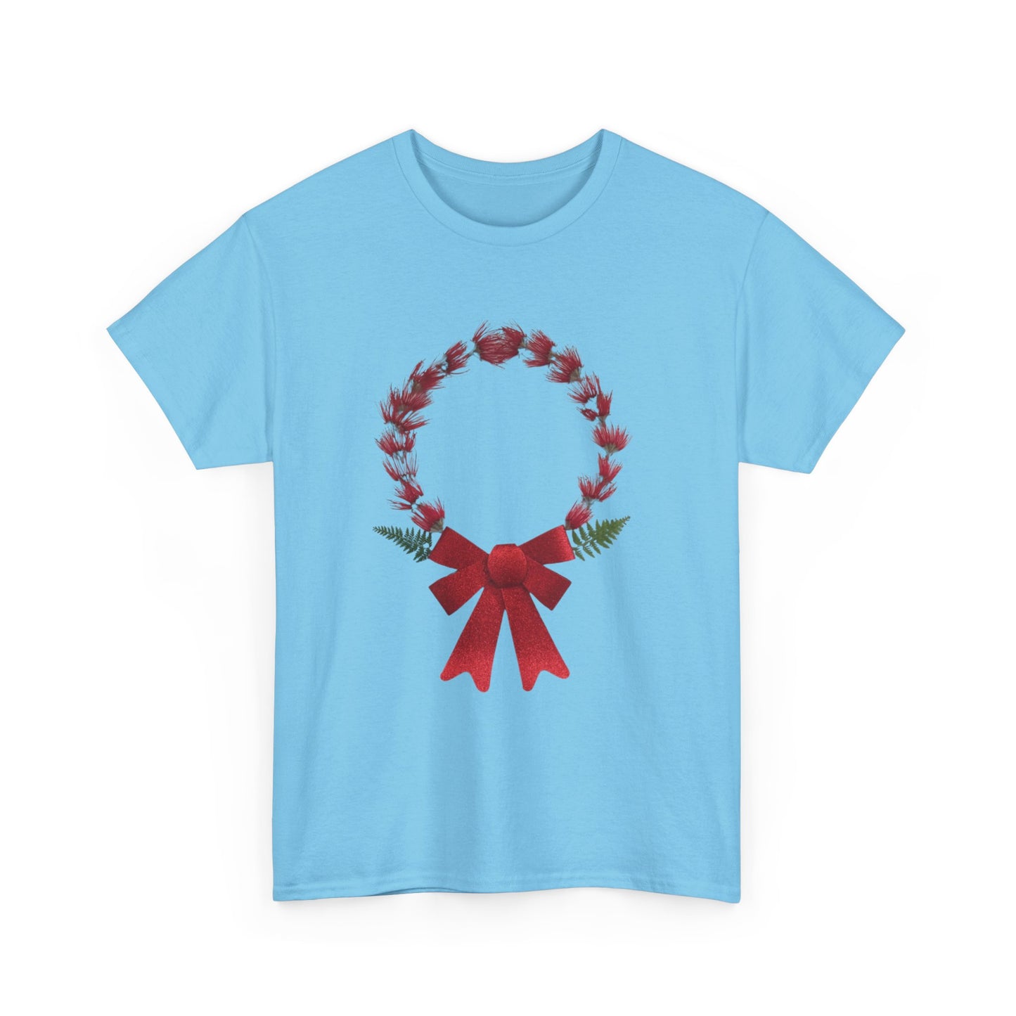 Heavy Cotton T-Shirt (Christmas Wreath)