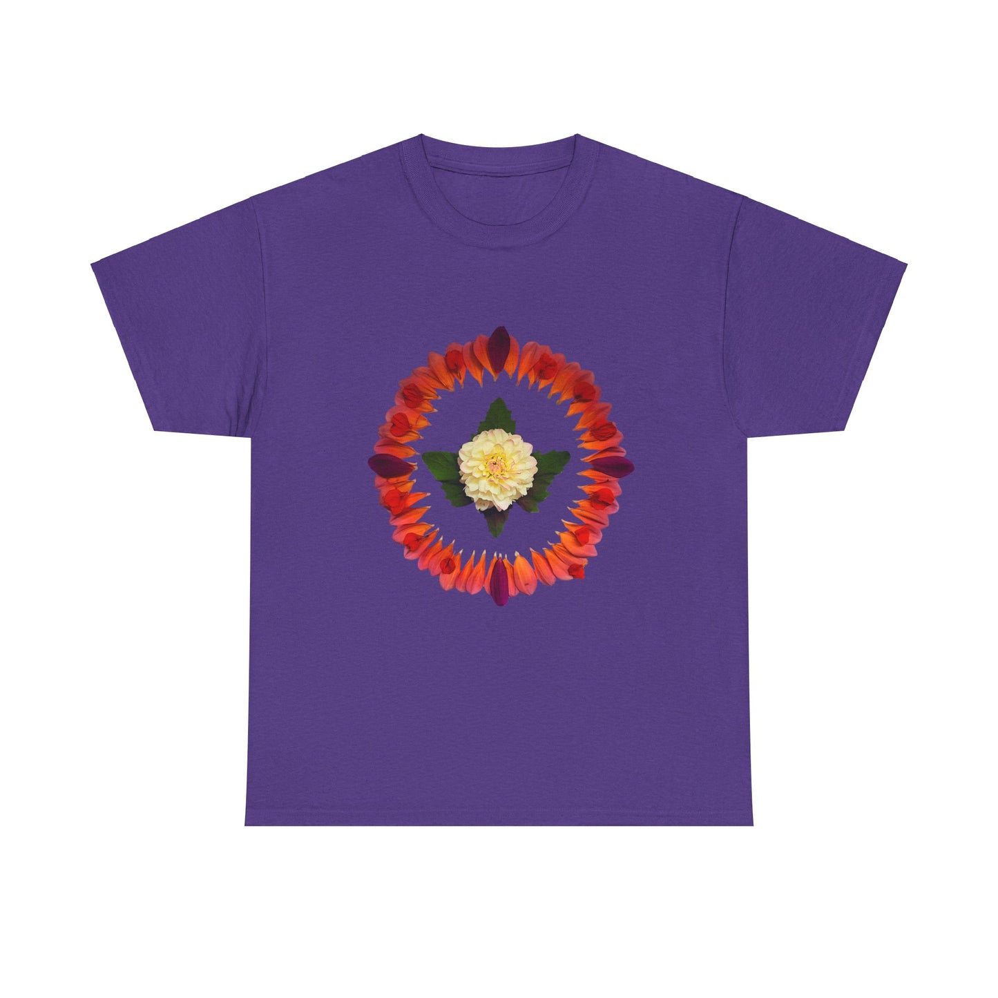 Heavy Cotton T-Shirt (Summer Dahlias)