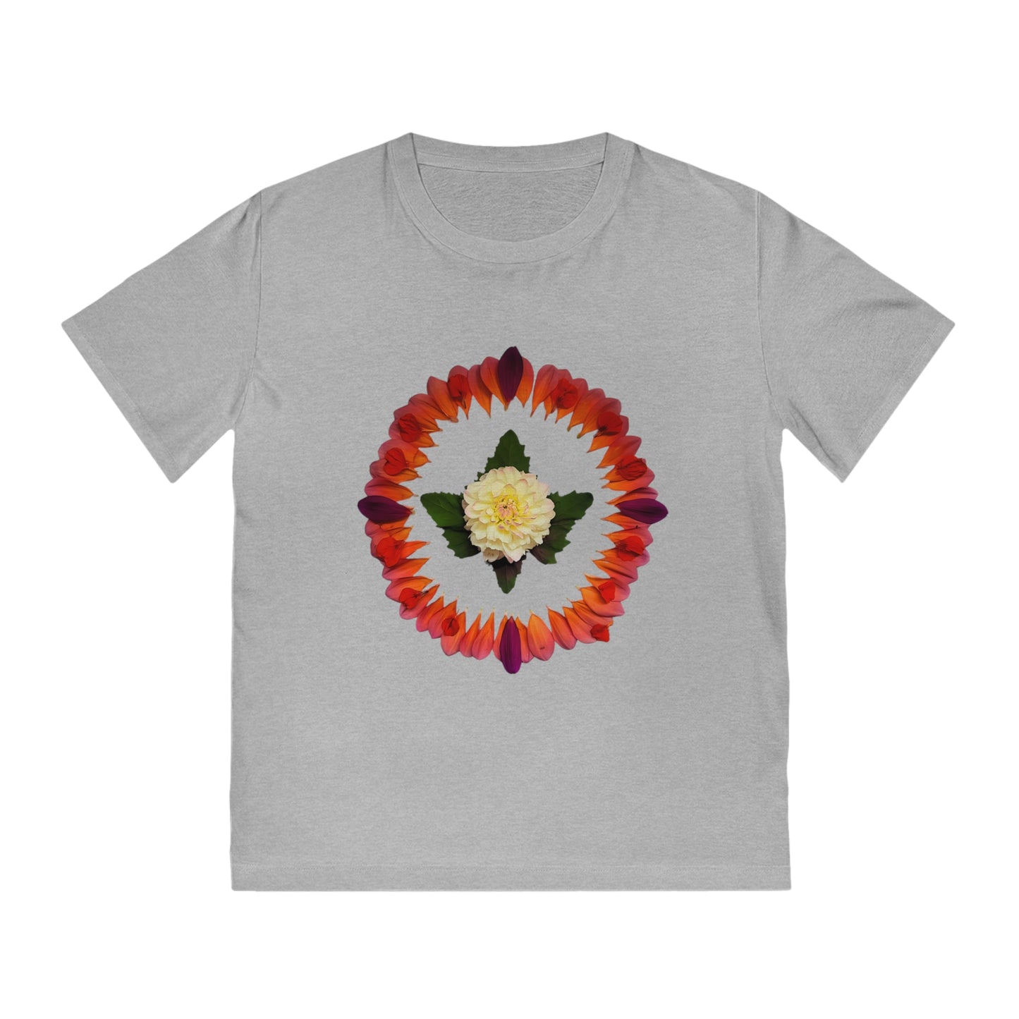 Unisex Mandala T-Shirt (Summer Dahlias)