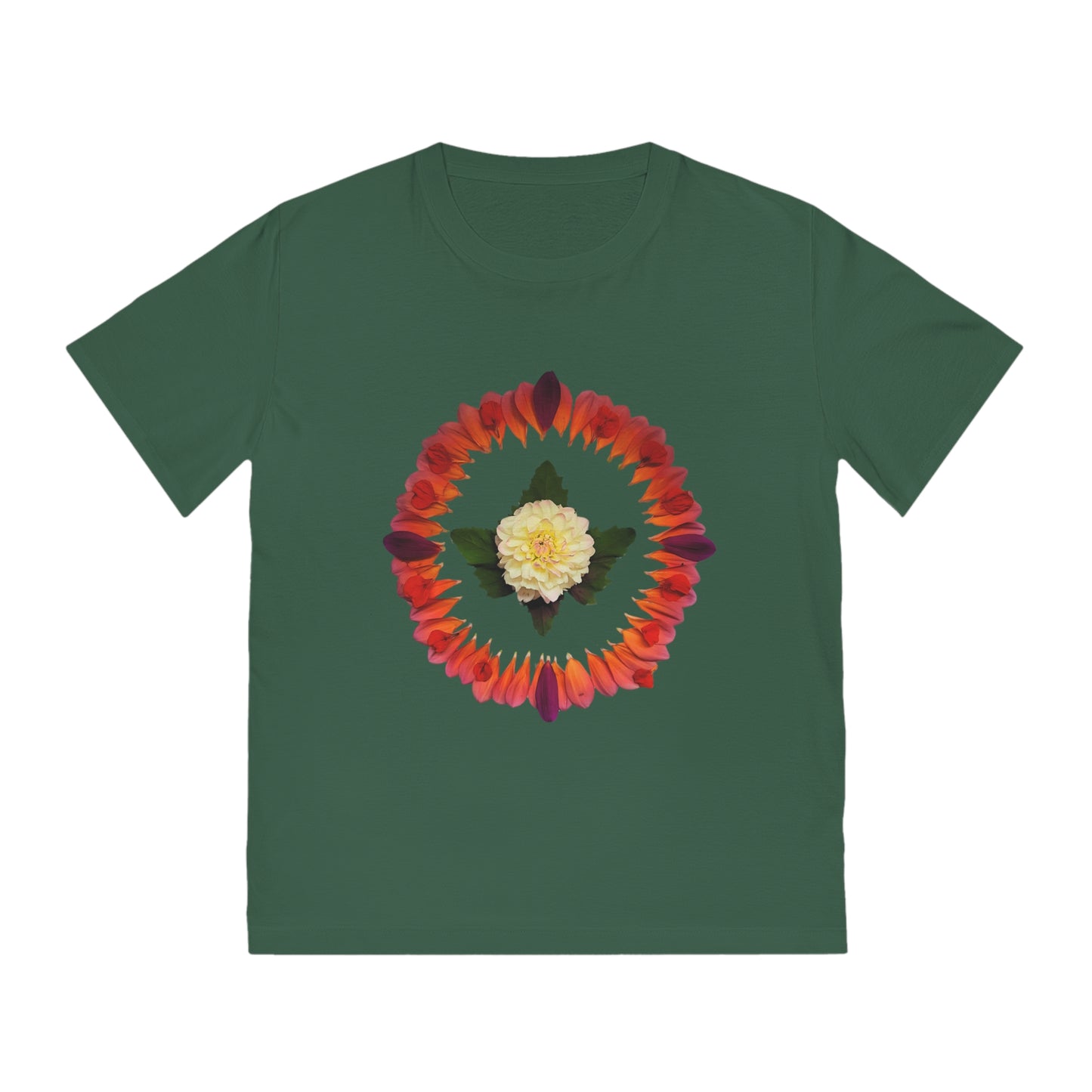Unisex Mandala T-Shirt (Summer Dahlias)