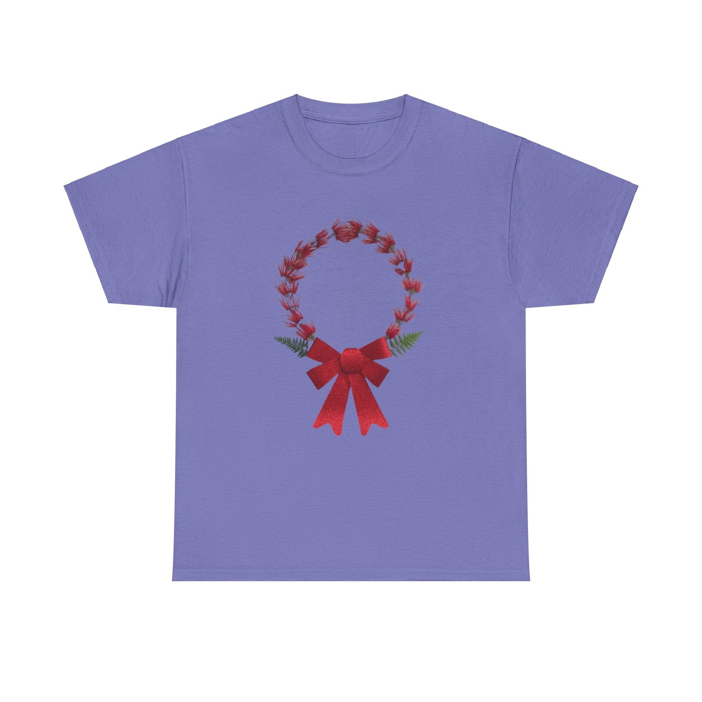 Heavy Cotton T-Shirt (Christmas Wreath)