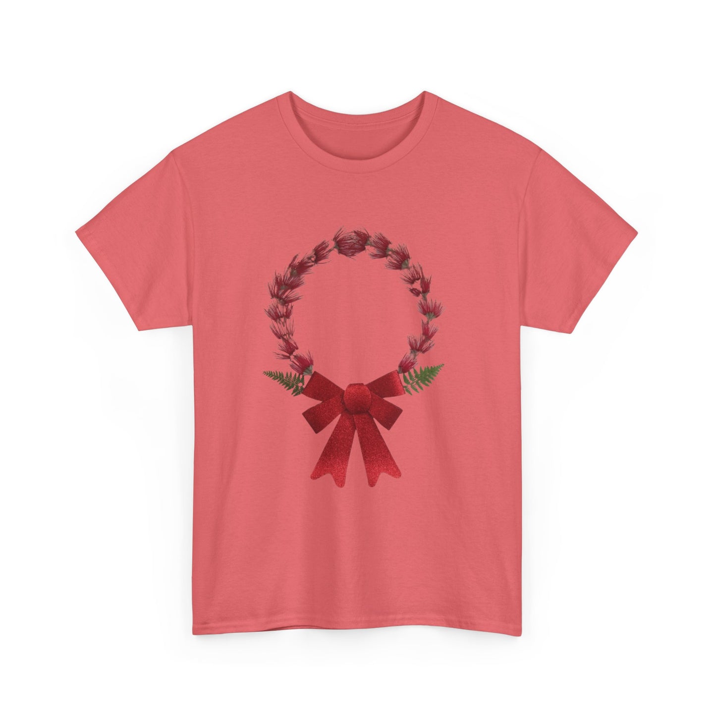 Heavy Cotton T-Shirt (Christmas Wreath)