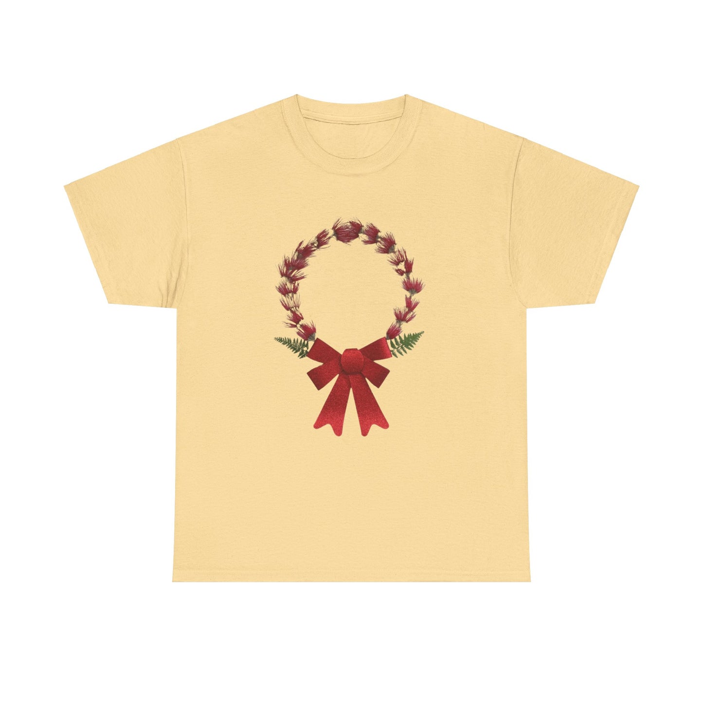 Heavy Cotton T-Shirt (Christmas Wreath)