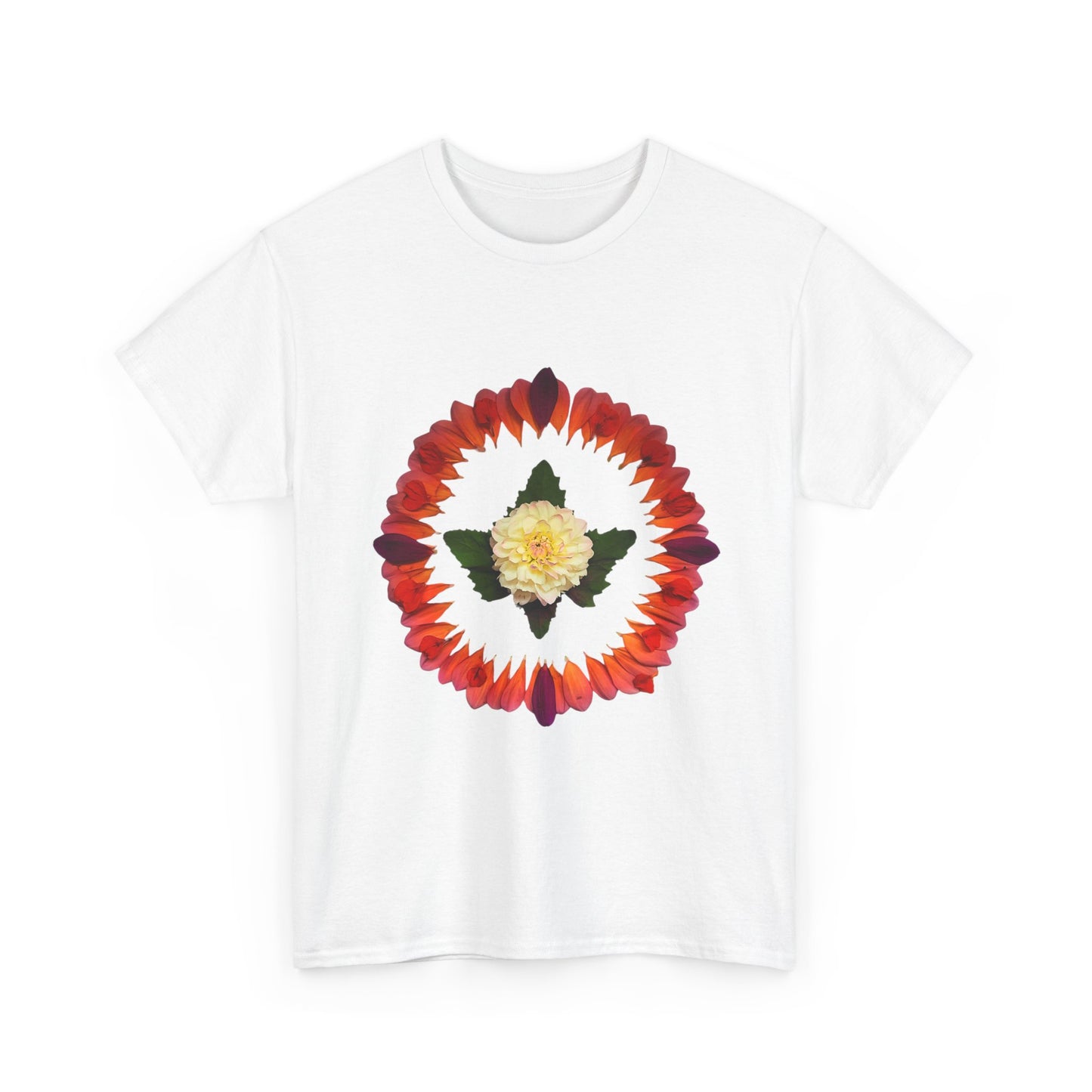 Heavy Cotton T-Shirt (Summer Dahlias)