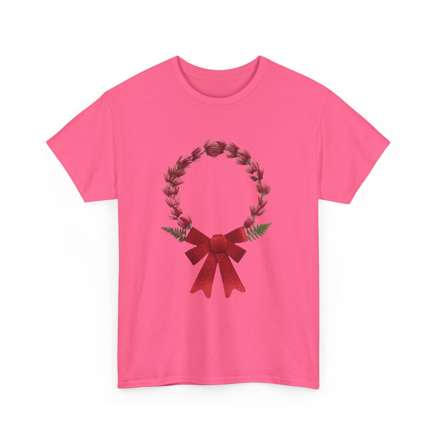 Heavy Cotton T-Shirt (Christmas Wreath)