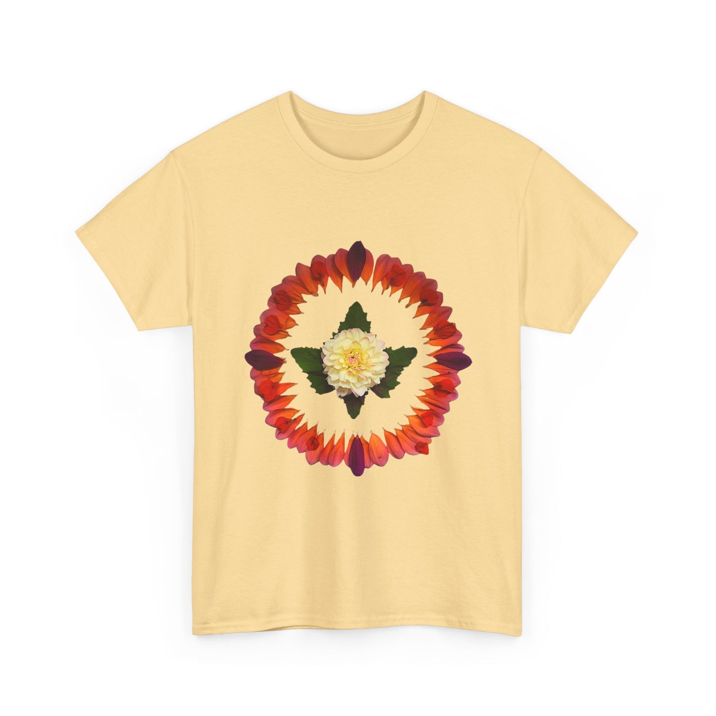 Heavy Cotton T-Shirt (Summer Dahlias)