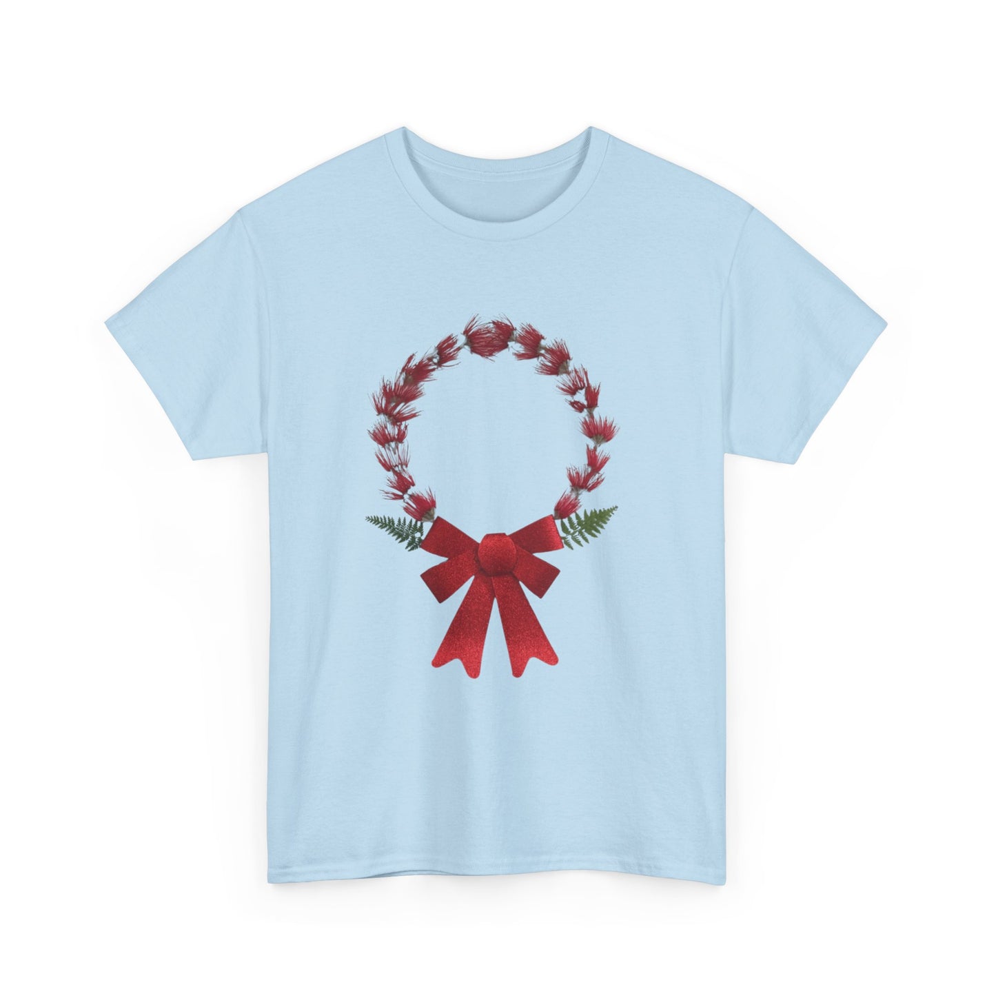 Heavy Cotton T-Shirt (Christmas Wreath)