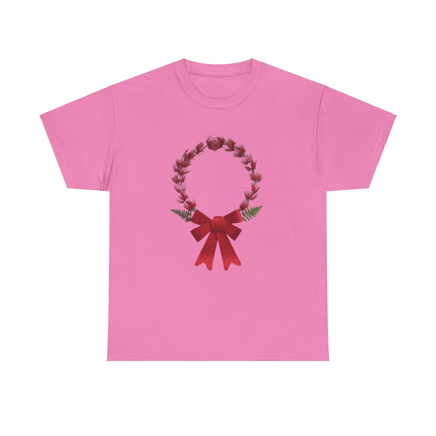 Heavy Cotton T-Shirt (Christmas Wreath)