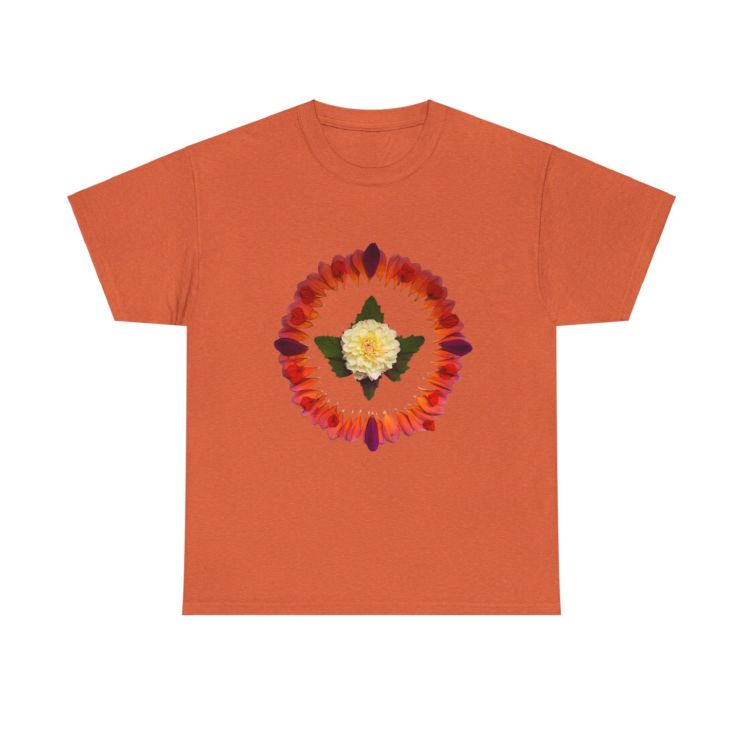 Heavy Cotton T-Shirt (Summer Dahlias)