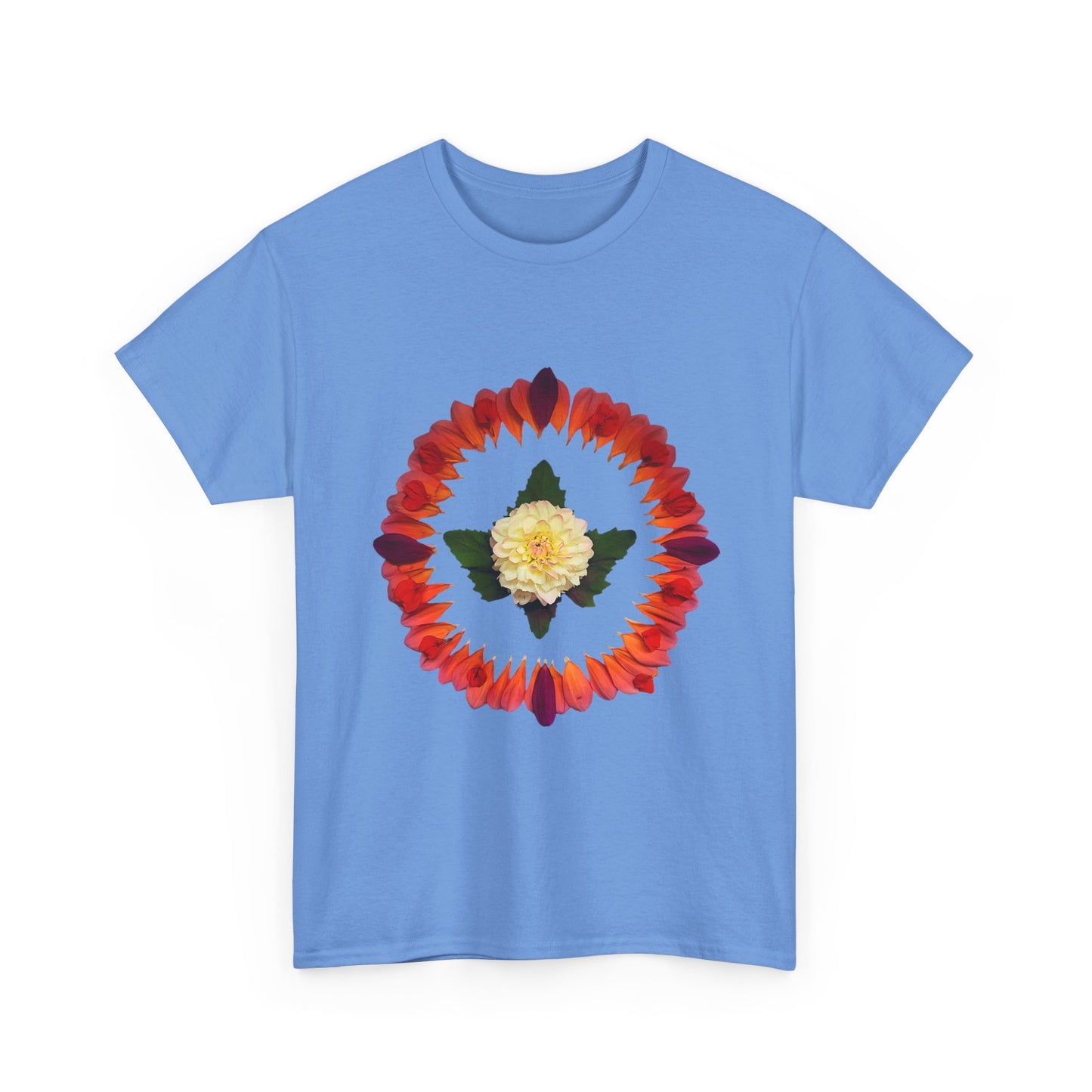 Heavy Cotton T-Shirt (Summer Dahlias)