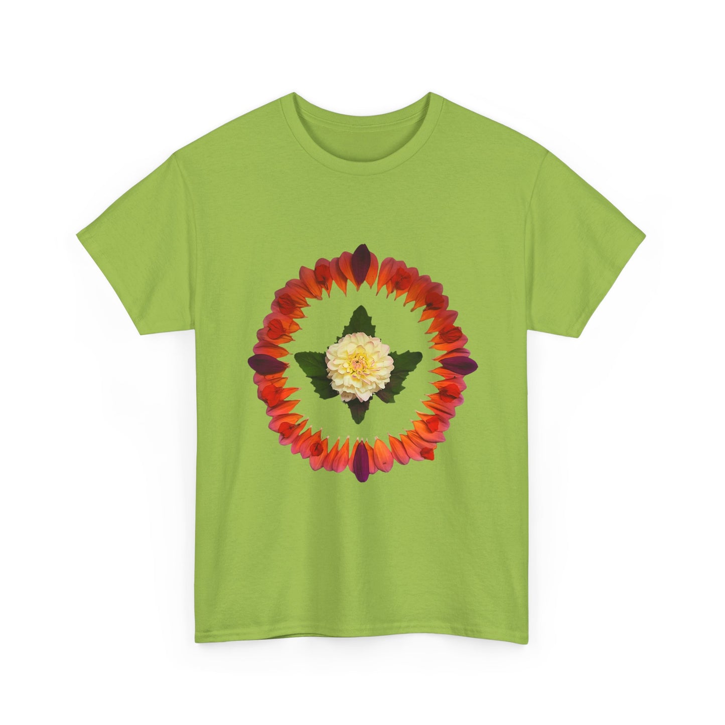 Heavy Cotton T-Shirt (Summer Dahlias)