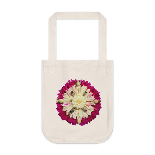 Organic Canvas Tote Bag (Summer Dahlias)