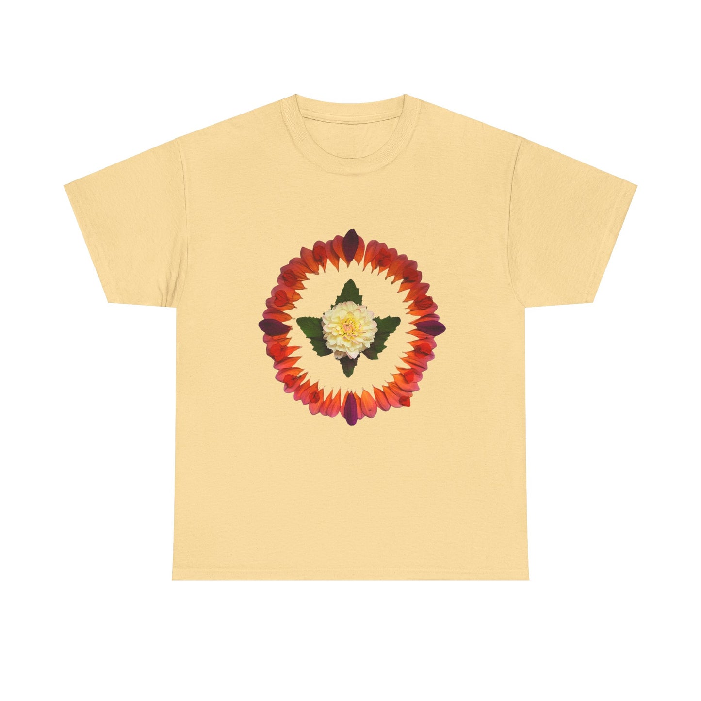 Heavy Cotton T-Shirt (Summer Dahlias)