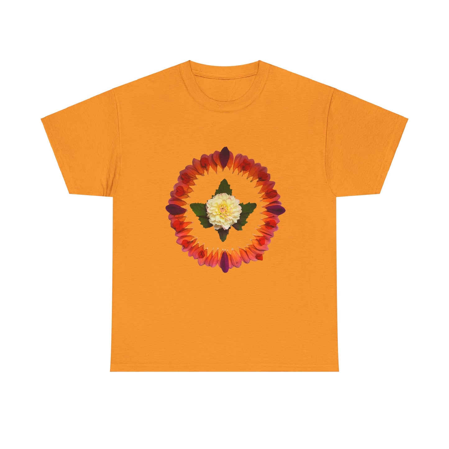 Heavy Cotton T-Shirt (Summer Dahlias)