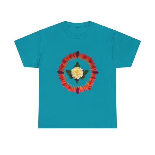 Heavy Cotton T-Shirt (Summer Dahlias)