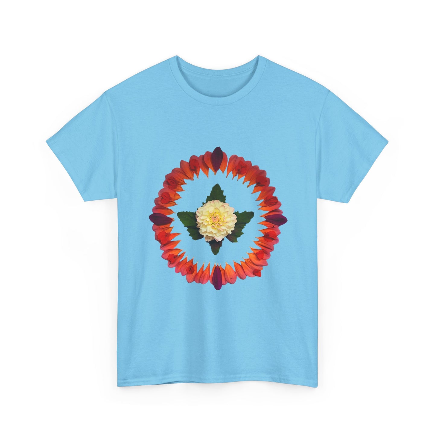 Heavy Cotton T-Shirt (Summer Dahlias)
