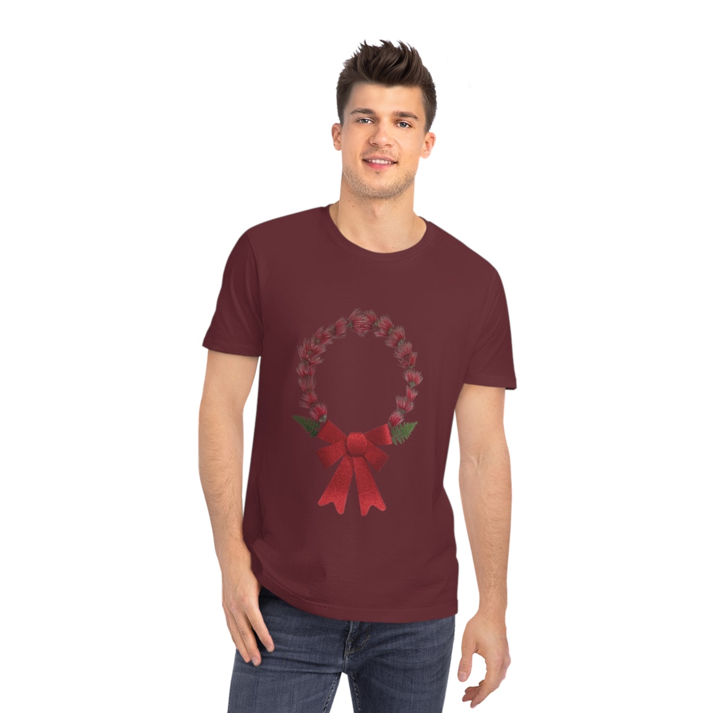 Unisex Mandala T-Shirt (Christmas Wreath)