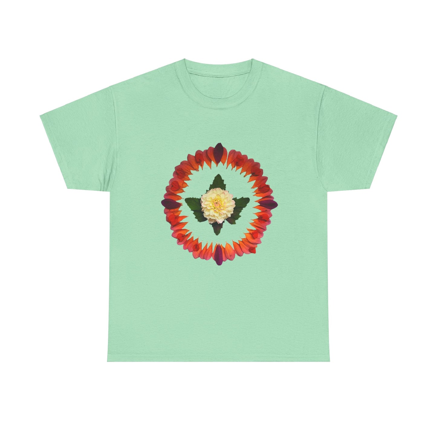 Heavy Cotton T-Shirt (Summer Dahlias)