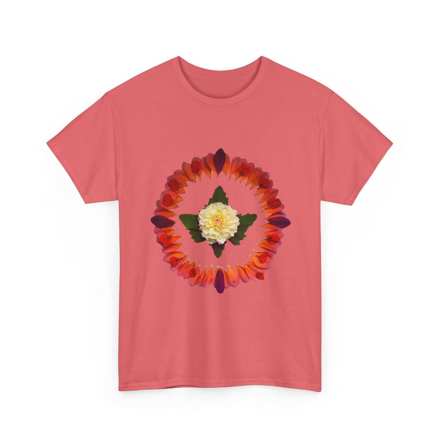 Heavy Cotton T-Shirt (Summer Dahlias)
