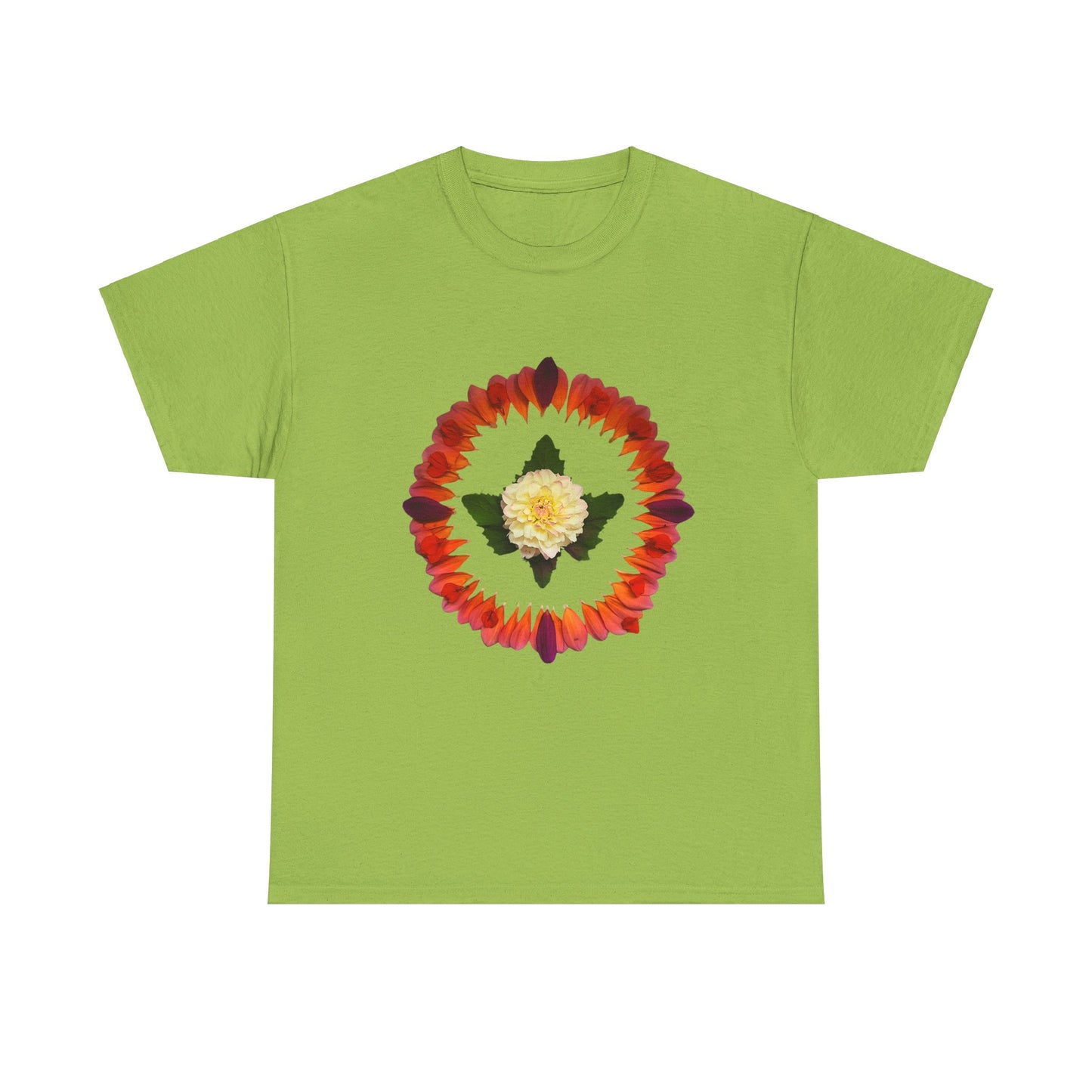 Heavy Cotton T-Shirt (Summer Dahlias)