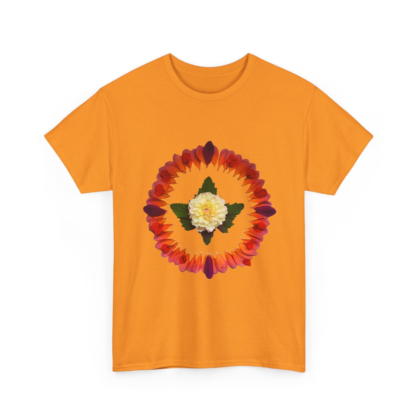 Heavy Cotton T-Shirt (Summer Dahlias)