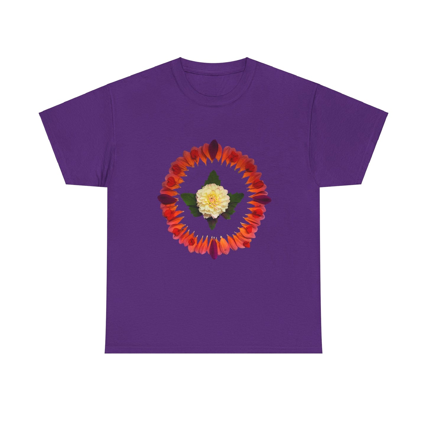 Heavy Cotton T-Shirt (Summer Dahlias)