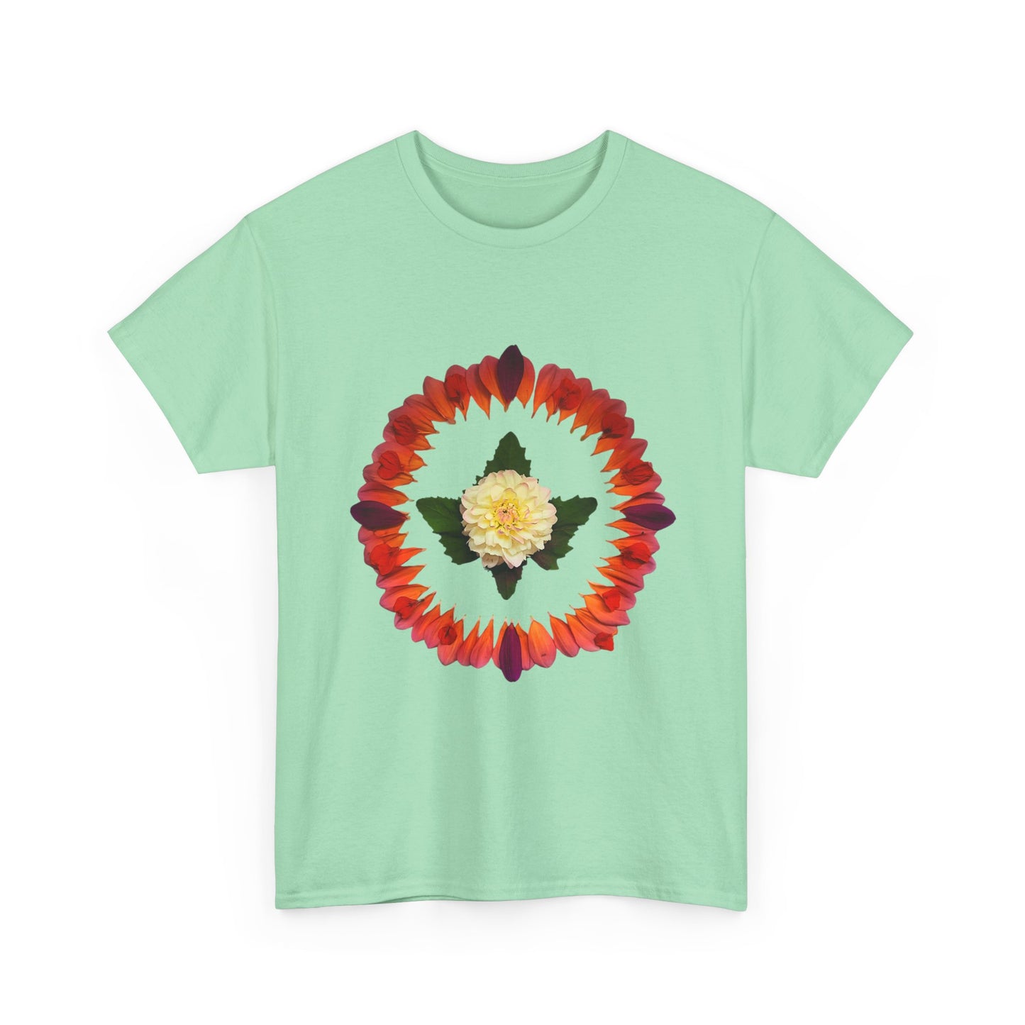 Heavy Cotton T-Shirt (Summer Dahlias)