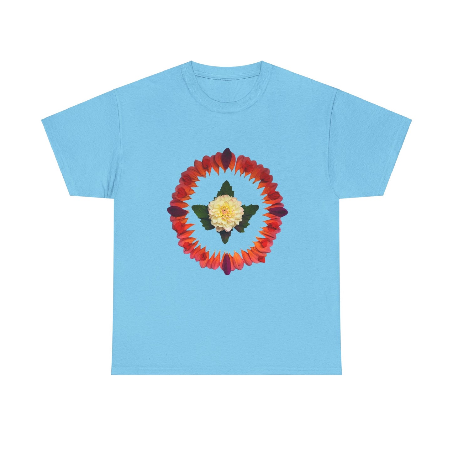 Heavy Cotton T-Shirt (Summer Dahlias)