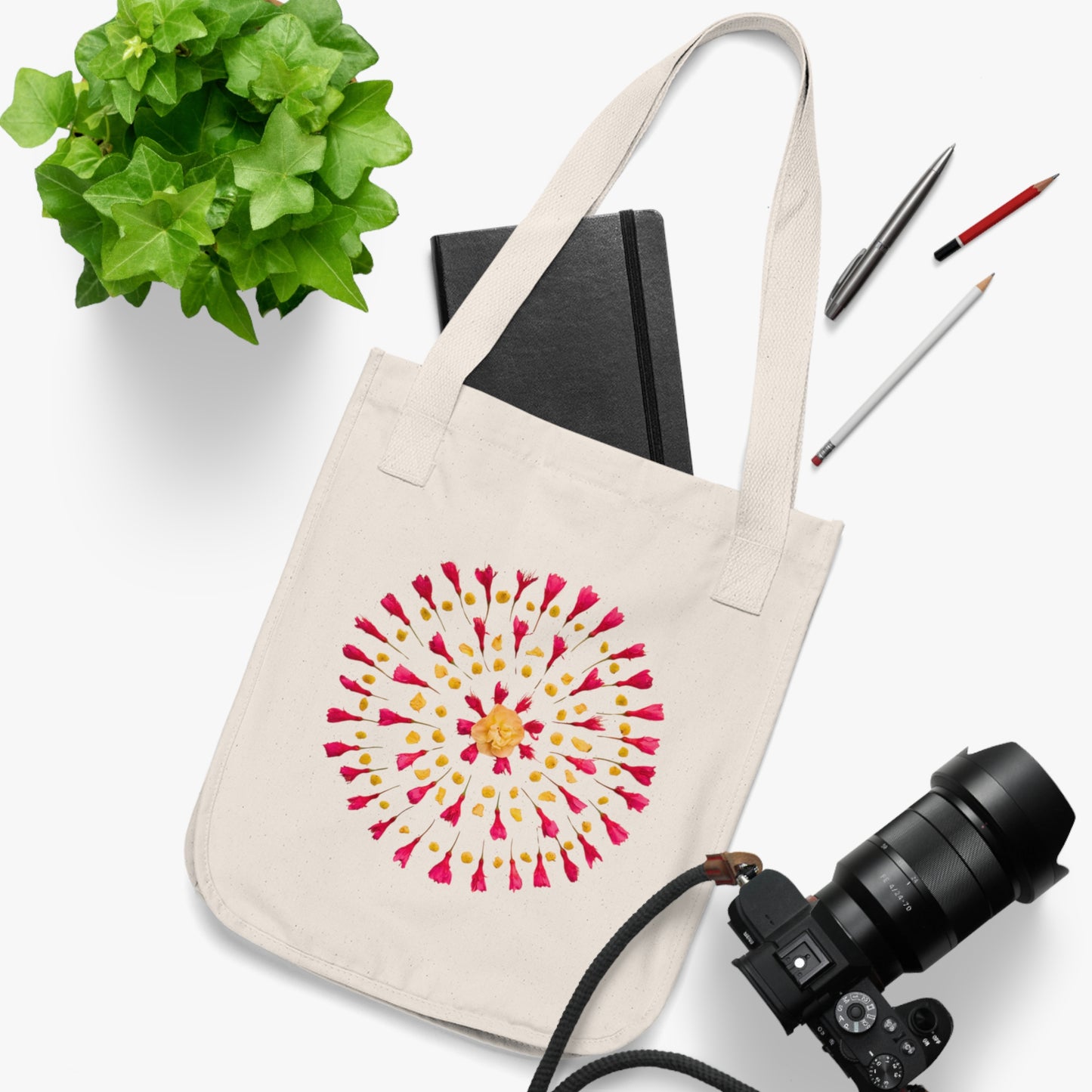 Organic Canvas Tote Bag (Cherry Blossoms)
