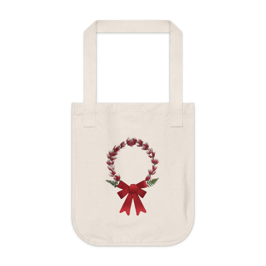 Organic Canvas Tote Bag (Christmas Wreath)