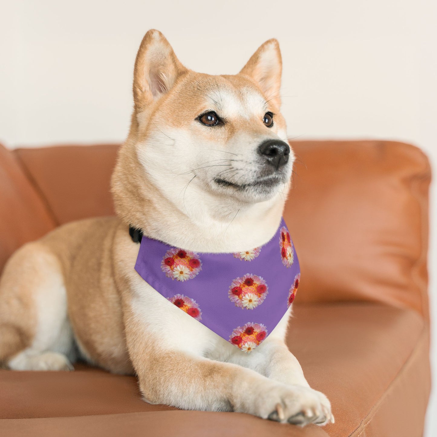 Pet Bandana Collar (Fiery Dahlias)