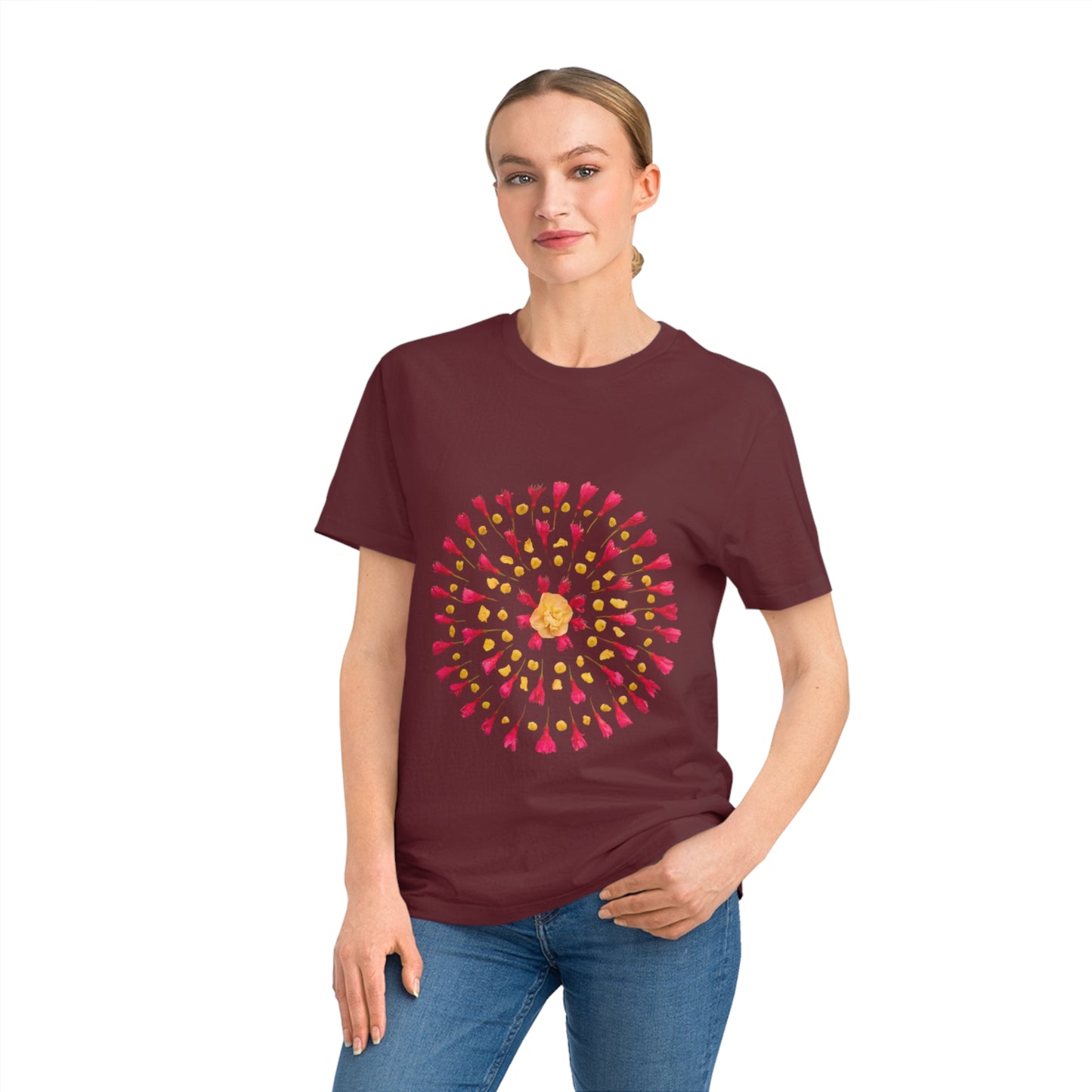 Unisex Mandala T-Shirt (Cherry Blossoms)