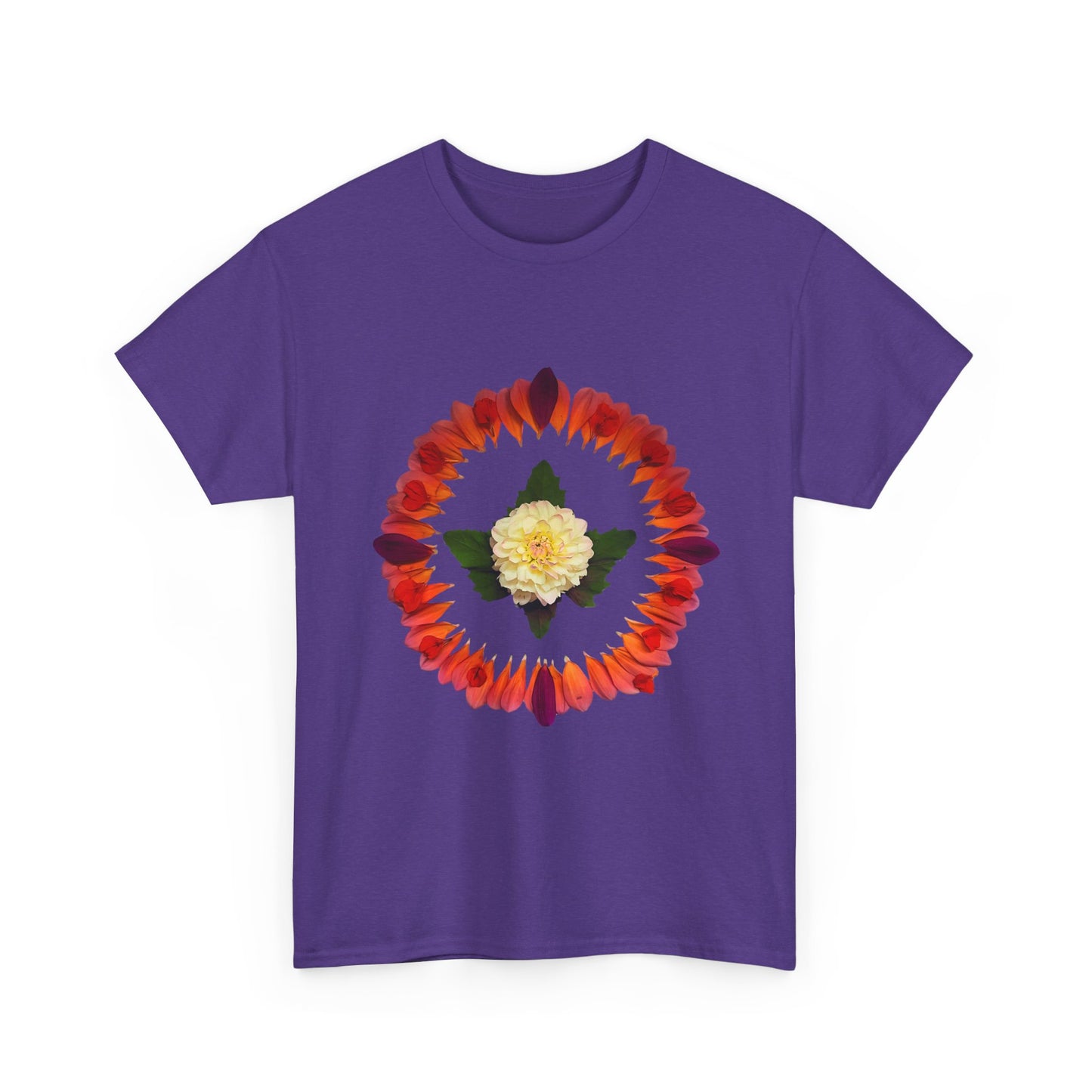 Heavy Cotton T-Shirt (Summer Dahlias)